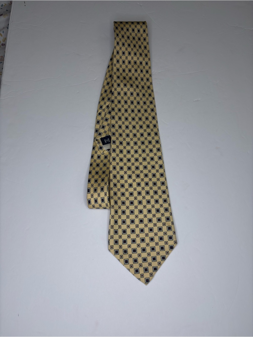 Polo by Ralph Lauren Yellow Geometric Silk Tie